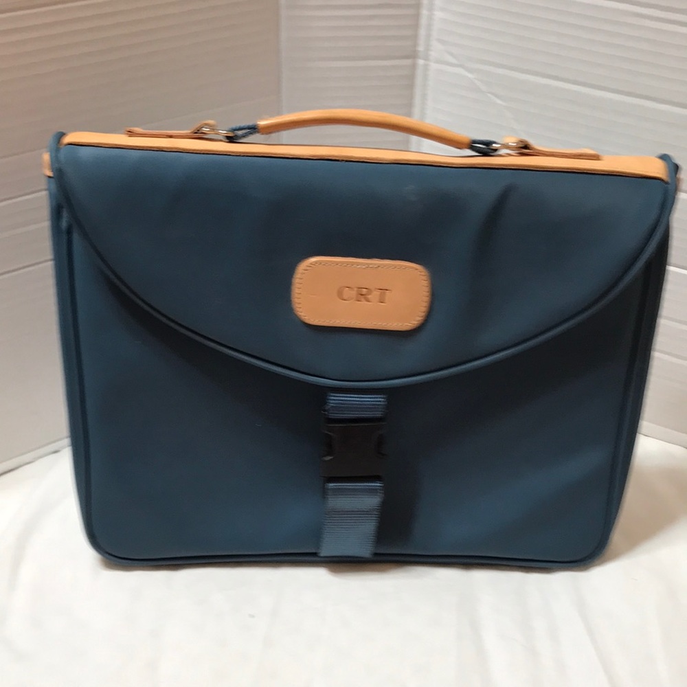 Jon Hart 15” padded coated canvas computer case with handle and leather trim